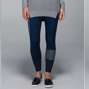 Lululemon Sashiko patchwork wunder under pants Size 4!